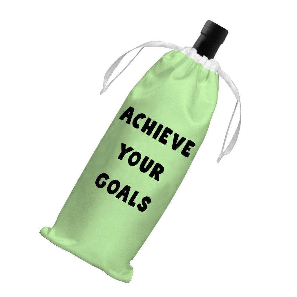 Achieve Your Goals Wine Tote Bag - Trendy Design Wine Tote Bag - Best Print Wine Tote Bag