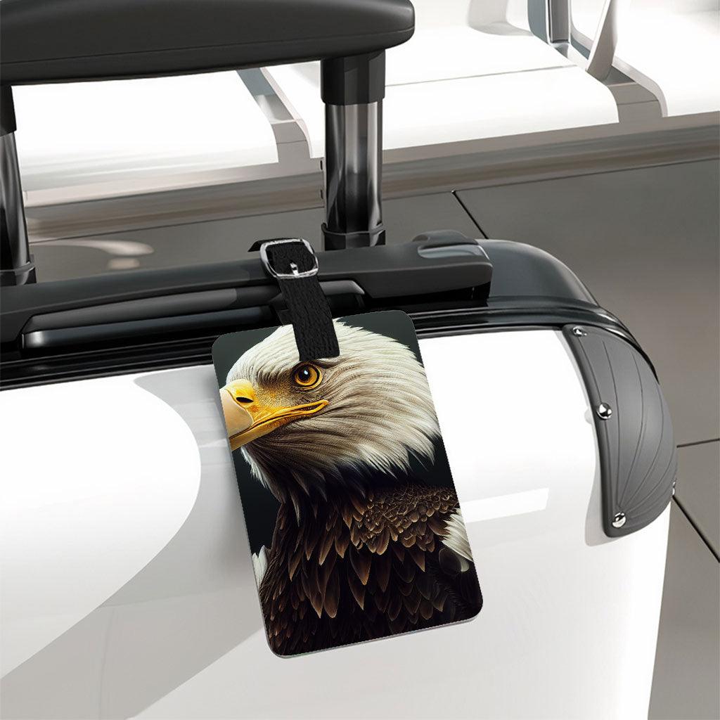 Bald Eagle Luggage Tag - Face Travel Bag Tag - Printed Luggage Tag