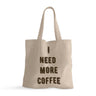 Coffee Themed Small Tote Bag - Cute Quote Shopping Bag - Cool Trendy Tote Bag
