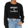 Different Is Beautiful Cropped Long Sleeve T-Shirt - Cute Design Women's T-Shirt - Graphic Long Sleeve Tee