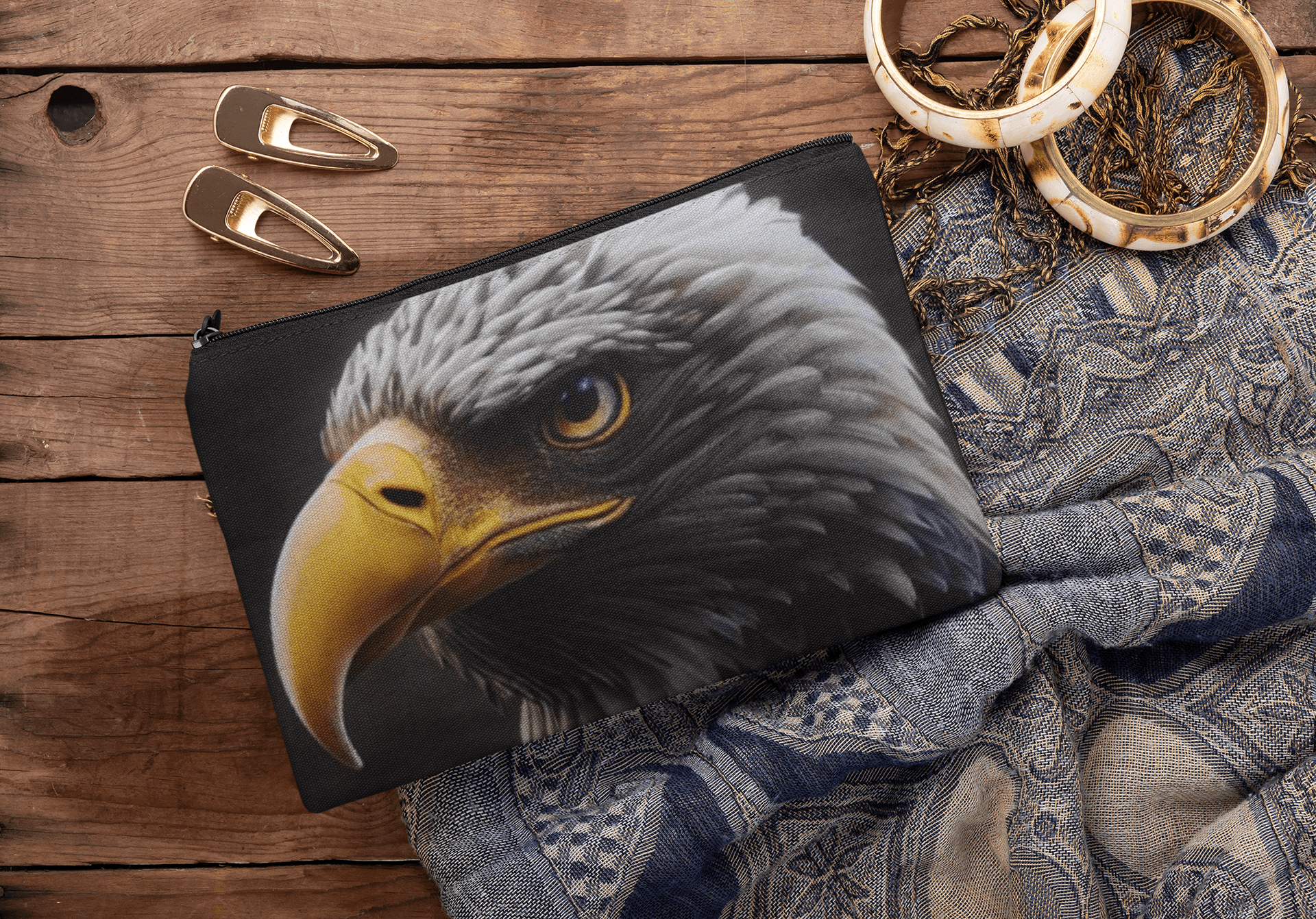 Eagle Makeup Bag - Trendy Cosmetic Bag - Cool Makeup Pouch - TWIN DOLLAR