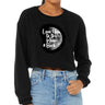 Love You to the Moon and Back Cropped Long Sleeve T-Shirt - Moon Graphic Women's T-Shirt - Cool Trendy Long Sleeve Tee